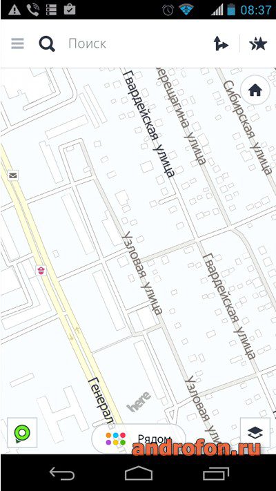 Интерфейс приложения «HERE WeGo».