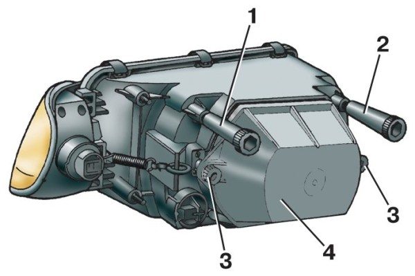 Схема расположения винтов фары ВАЗ 2114