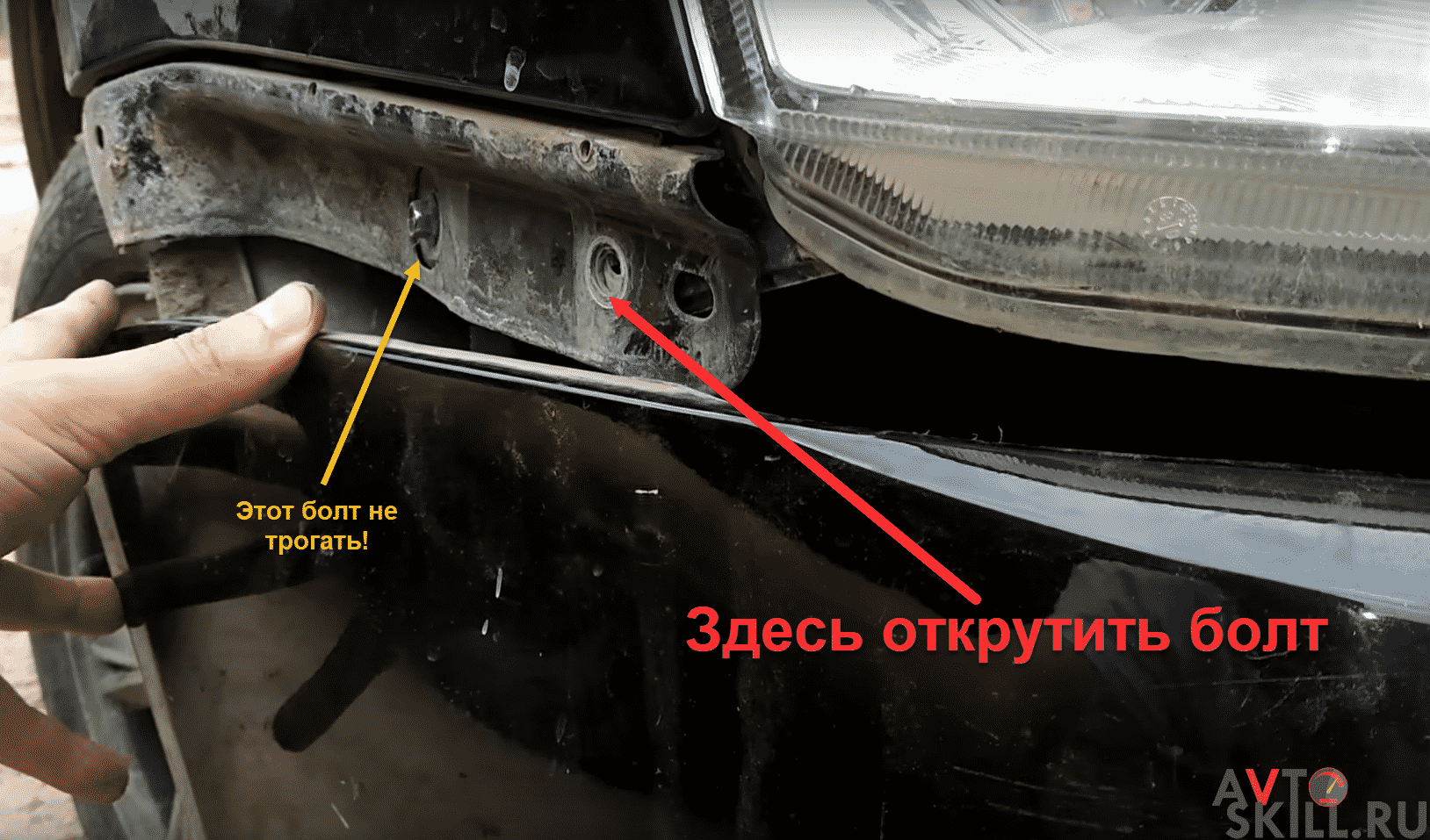 Как снять генератор через фару на Приоре