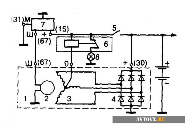 Реле зарядки схема ВАЗ 2106