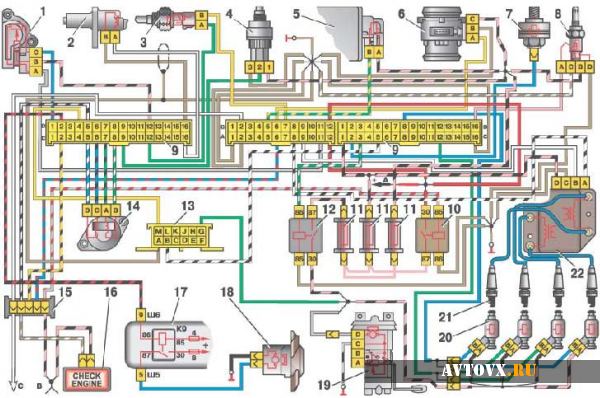 Схема зажигания ВАЗ 2109