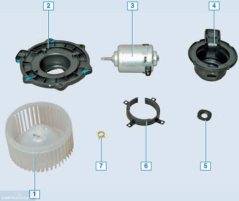 Детали вентилятора печки Шевроле Лачетти