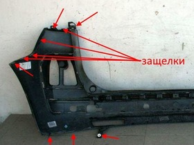 места крепления заднего бампера Citroen C4 Picasso (2006-2013)