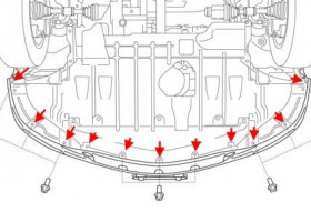 схема крепления переднего бампера MAZDA 3 (2009-2013)