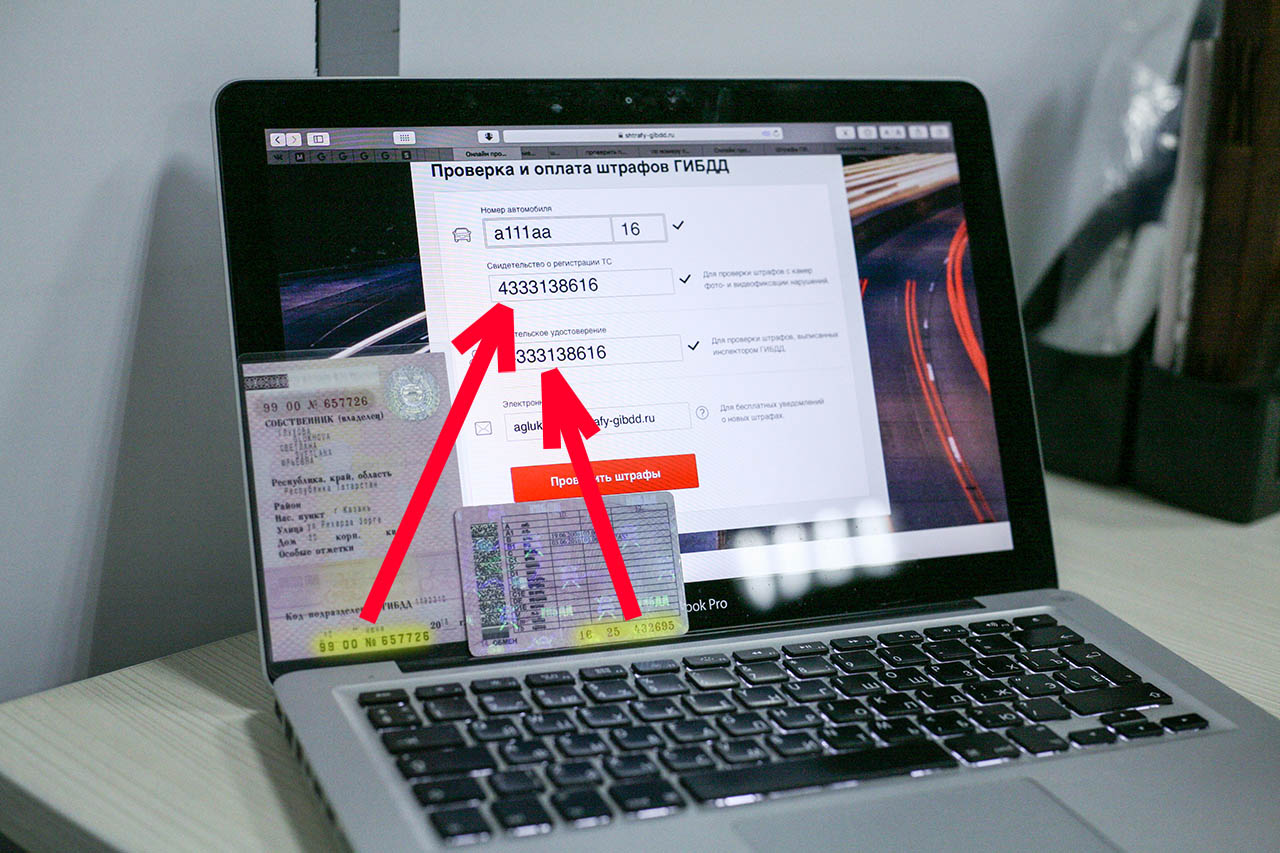 Где найти номер СТС и ВУ чтобы ввести их на сайте оплаты штрафов