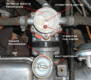 снимаем сетчатый фильтр бензонасоса