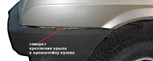 крепление крыла к кузову