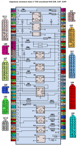 коммутация реле и предохранителей монтажного блока 17.3722 ВАЗ 2108, 2109, 21099