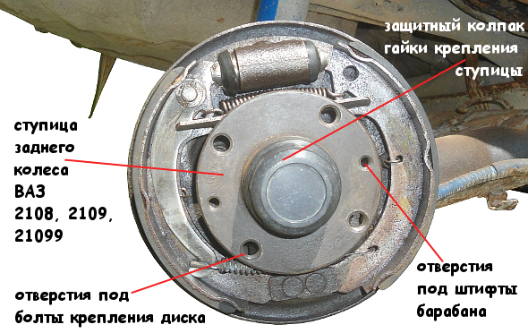 ступица заднего колева ВАЗ 2108, 2109, 21099