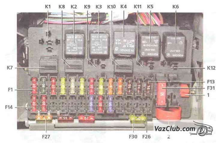 elektrooborudovanie - Предохранитель реле стартера калина