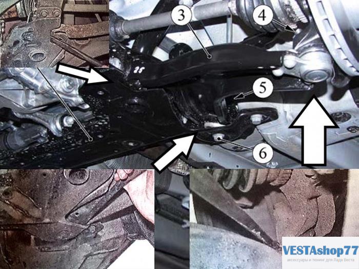 Проверяем сайлент-блоки рычага и шаровую опору Lada Vesta