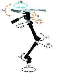 Кронштейн для установки ноутбука в машине - схема узлов регулировки