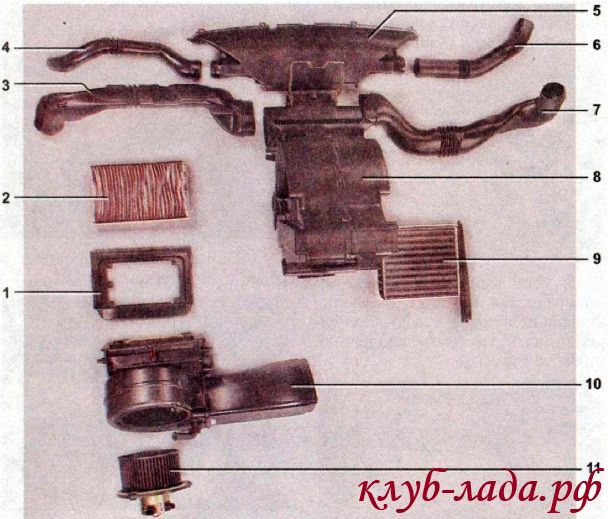 Элементы системы отопления ЛАДА Калина